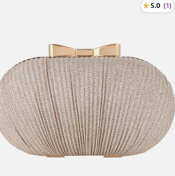 Luxury Glitter Evening Clutch gold Bag -purse Elegant Shell Design for woman - Picture 2 of 6